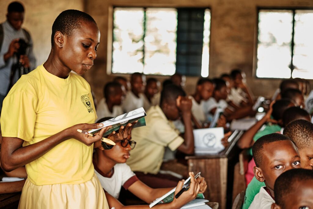 young africans in class