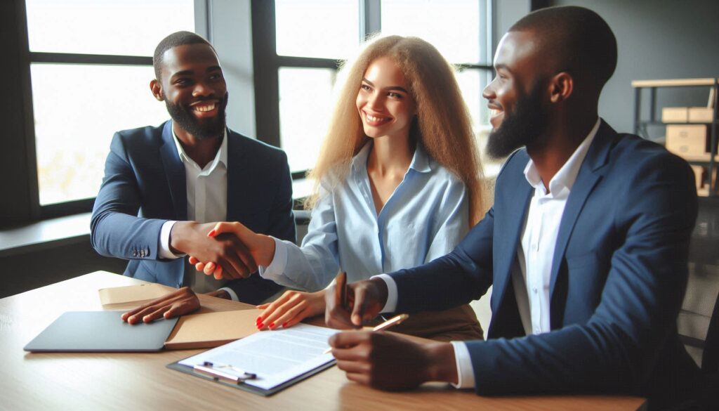 young people in business in a meeting