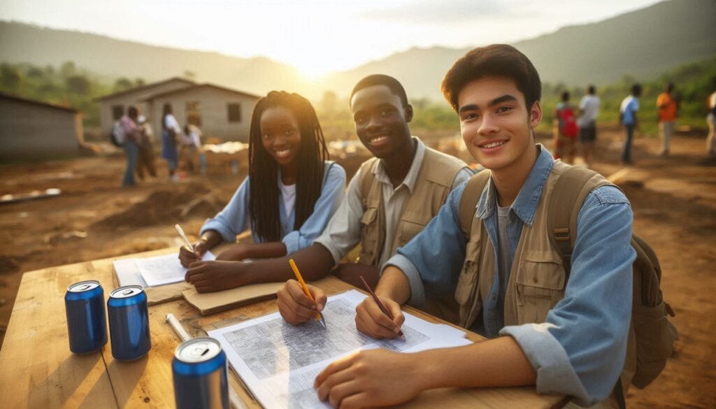 young people seated on desk